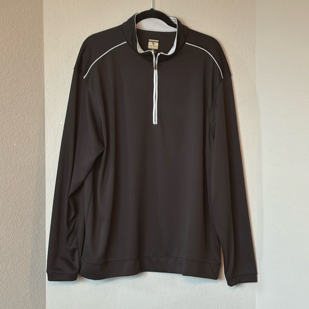 Pebble Beach Golf Quarter Zip Pullover XL Black Gray Lightweight Athletic